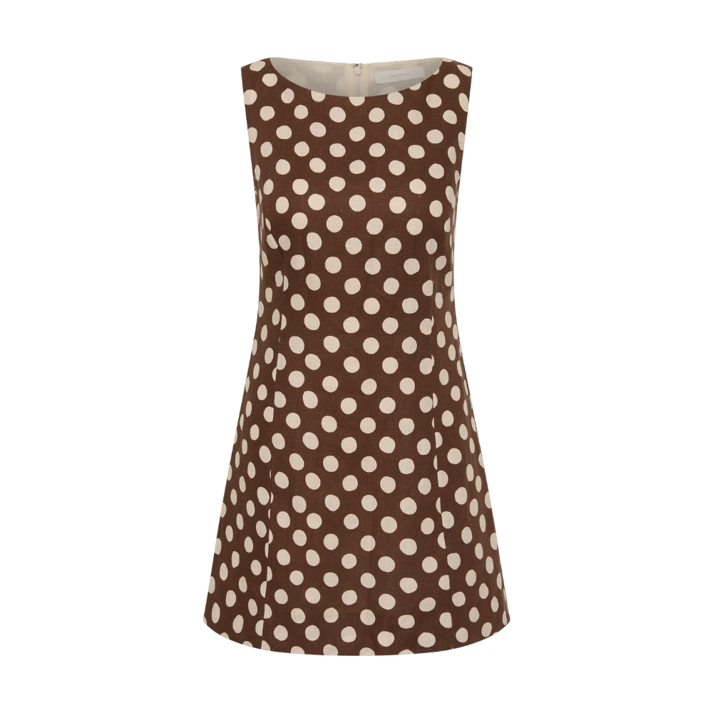 Lydie Mini Dress in Cioccolato Dot